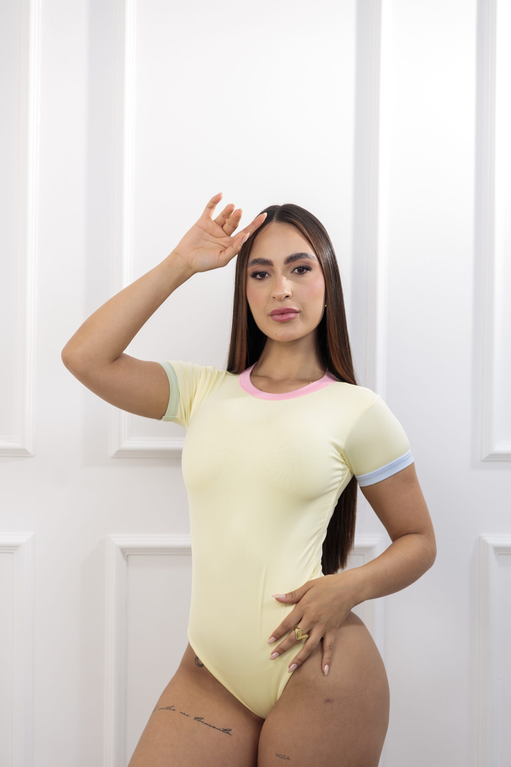 Body manga corta básico con sesgo - Imagen 2