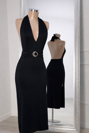 Vestido Largo halter escote profundo